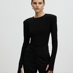 Norma Kamali Black Long Sleeve Top
